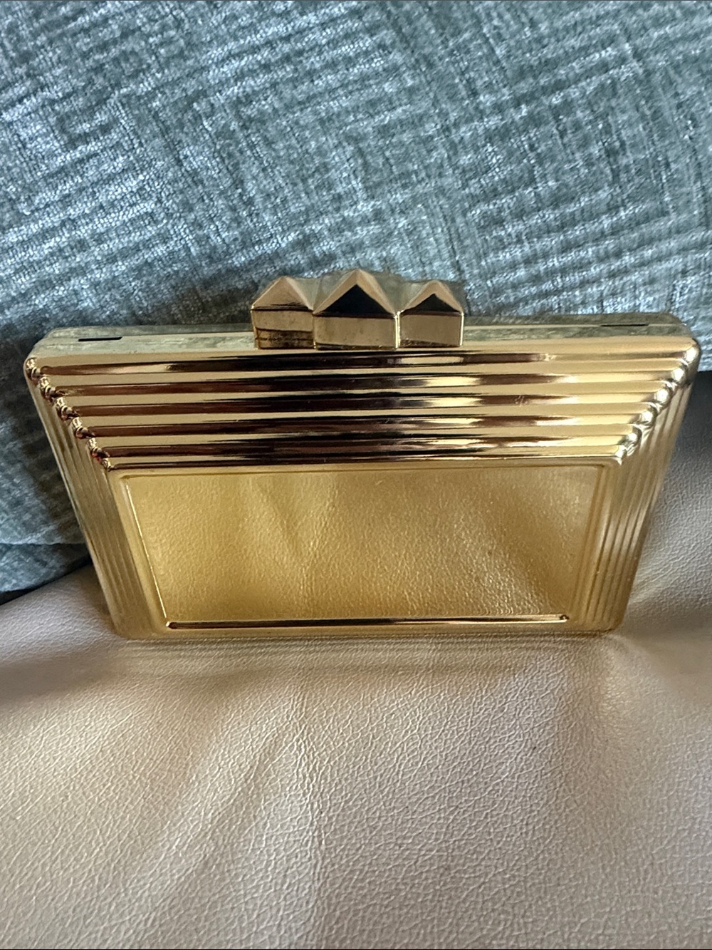 Gold Metallic Evening Clutch - Women Bags